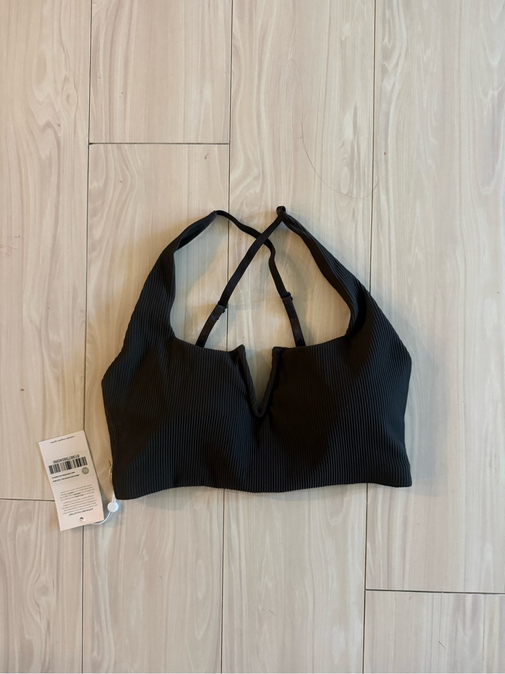 BuffBunny Ribbed V-Notch Sports bra - Chocolate Brown cold brew sz XL NWT - Picture 2 of 3